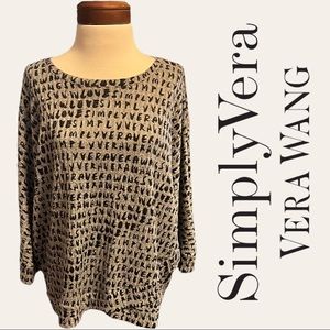 Simply Vera wang Graphic Lightweight Sweater Size XXL